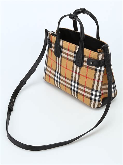 burberry the small banner in vintage check and leather black|Burberry The Small Banner In Leather And Vintage .